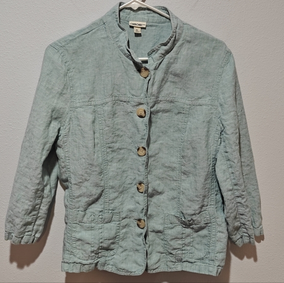 Vintage Linen XL Cardigan Cherokee Baby Blue Textured Button Up - Picture 1 of 7